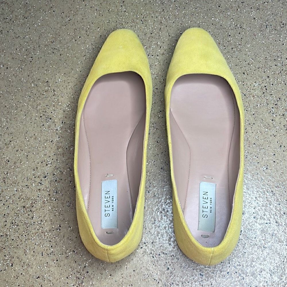 Steven New York Bantry Yellow Suede Flats sz 8 - Picture 3 of 10